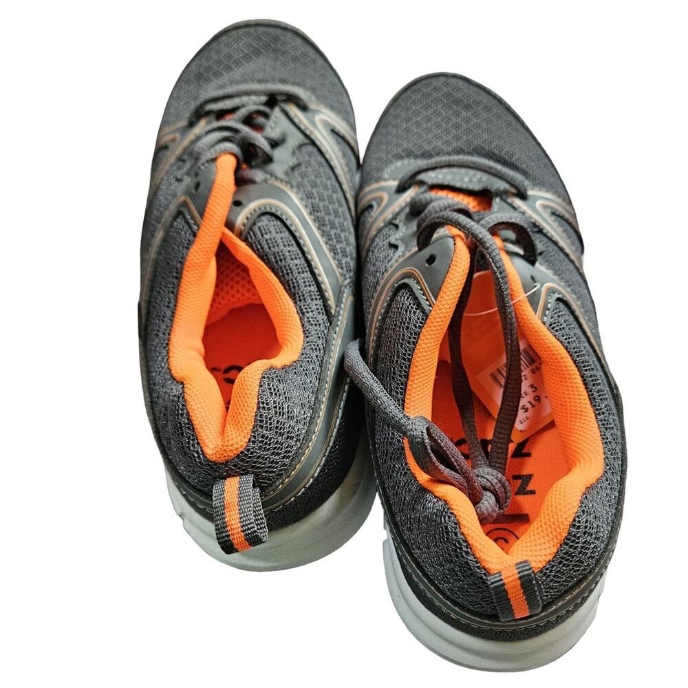 Zoe & Zac Boys Size 3 Gray Orange Mesh Sneakers Athletic Shoes